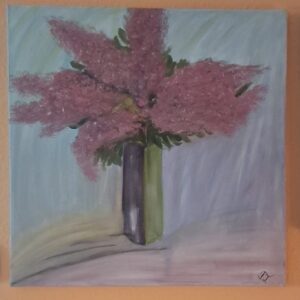 Orgonák, 50*50 cm olajfestmény vászonra festett